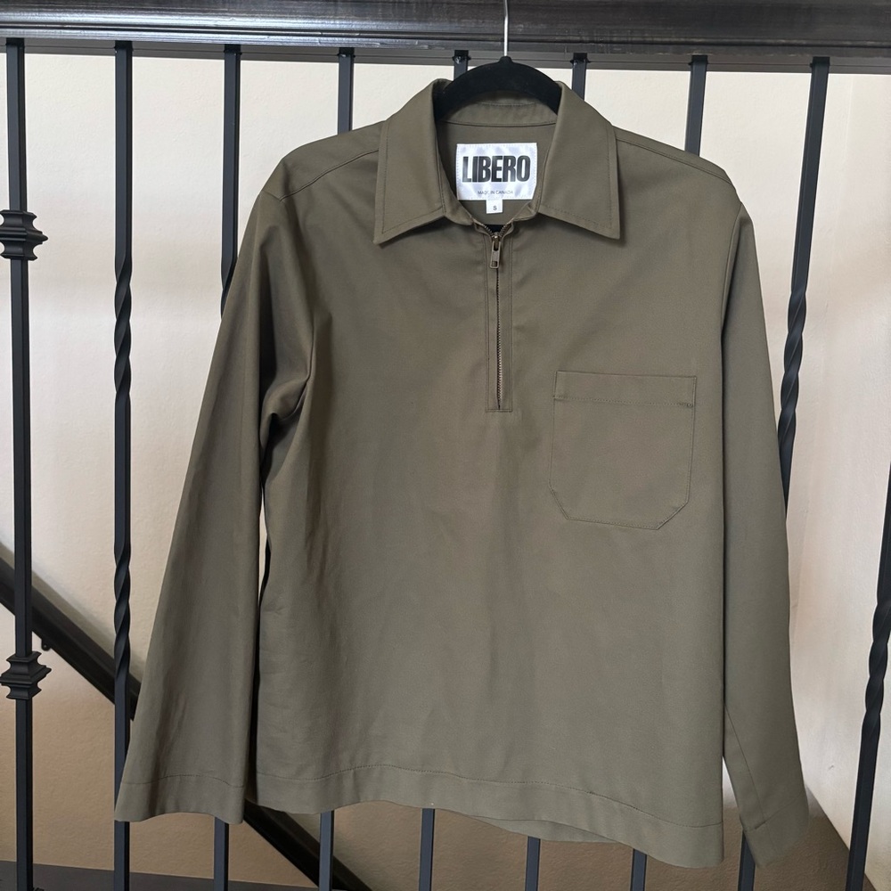 Libero Lido In Olivia Quarter Zip Long Sleeve Olive Green Shirt Men’s Size Small